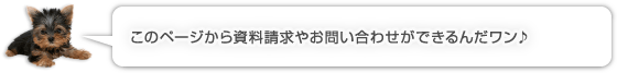 このページから資料請求やお問い合わせができるんだワン♪