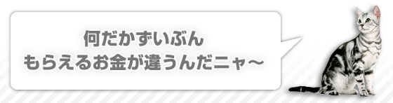 何だかずいぶんもらえるお金が違うんだニャ~