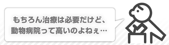もちろん治療は必要だけど、動物病院って高いのよねぇ・・・
