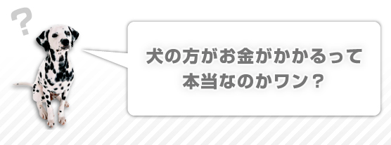 犬の方がお金がかかるって本当なのかワン？